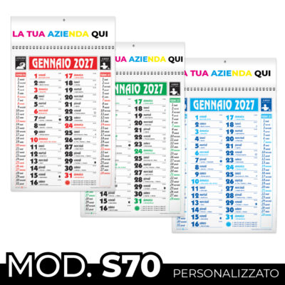 MOD. S70 PERSONALIZZATO - Testata in cartoncino